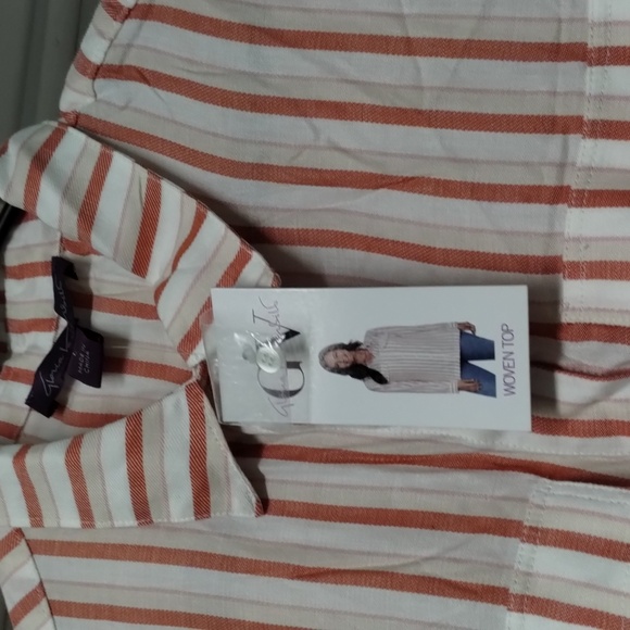 Gloria Vanderbilt multi stripe woven top size large women - Picture 3 of 5